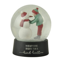 258-14491 Snnowman & gril 100mm Snow Globe