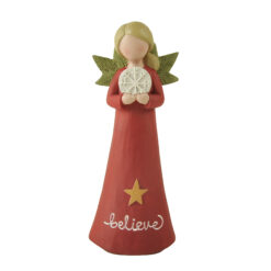 258-14521 Angel holding snowflakes-Believe