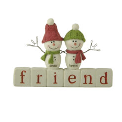 258-14523 Two snowmen on block-Friend