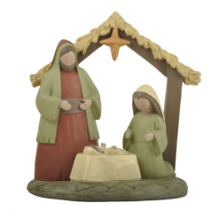 258-14524 Nativity family w stable