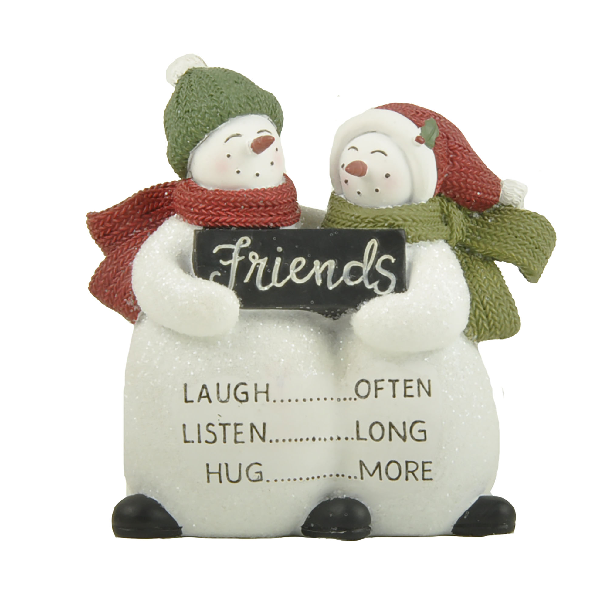 258-14557 Two snowmen hold banner-Friends
