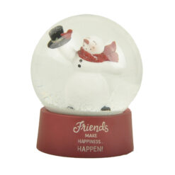 258-14562 Snowman holding hat 100mm Snow Globe