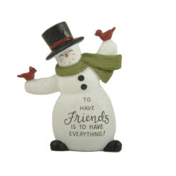 258-14563 TO HAVE FRIENDS SNOWMAN  WITH TOP HAT & HOLLY