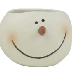 258-70481 3-inch Matte Snowman Head Planter, White