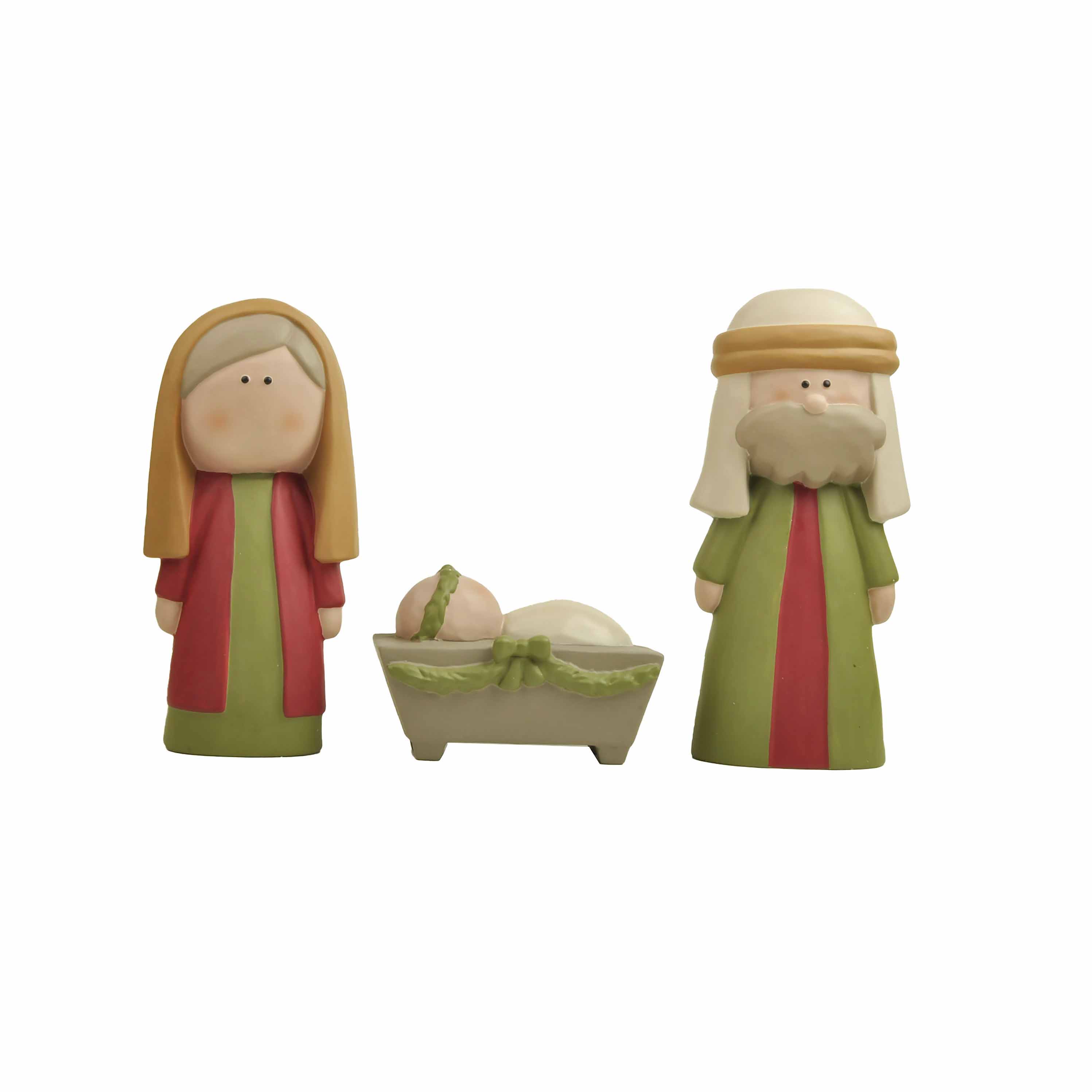 258-70487 S/3 8-inch Matte Christmas Figurine Set (3D)
