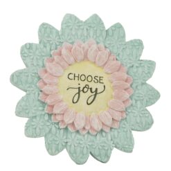 261-14576SWEET SERENITY - CHOOSE JOY FLORAL PLAQUE