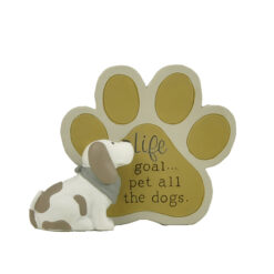 261-14595FURRY FRIENDS - PET ALL THE DOGS PAW PRINT PLAQUE
