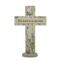 261-14608 ANGELS AMONG US - THE LORD IS ON MY SIDE FLORAL CROSS