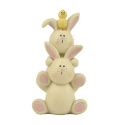261-14615 STACKED BUNNIES WITH CHICK