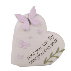 261-14623ANGELS AMONG US - NOW YOU CAN FLY HEART PLAQUE