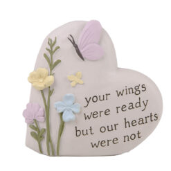 261-14624 ANGELS AMONG US - YOUR WINGS WERE READY HEART PLAQUE