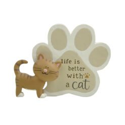 261-14759FURRY FRIENDS - LIFE IS BETTER WITH A CAT PAW PRINT PLAQUE
