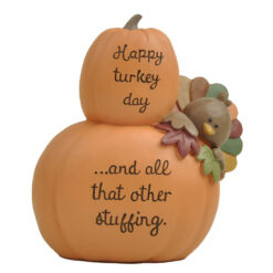266-14689 Stacked pumpkins w turkey-Happy turkey…