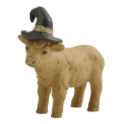 266-14823 Highland cattle baby cow w witch hat