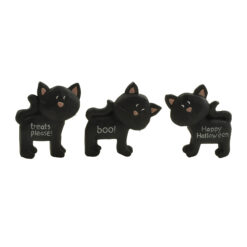 266-14892 S/3 Little black cats fridge magnets