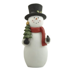 268-72598 CHRISTMAS TRADITIONS LARGE SNOWMAN WITH TREE