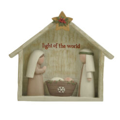 268-14706 CHRISTMAS BLESSINGS HOLY FAMILY WITH CRECHE
