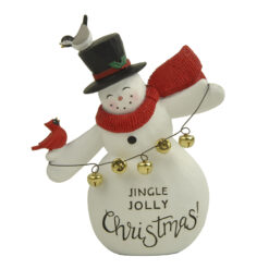 268-14793 Large snowman holding string of bells-JINGLE…