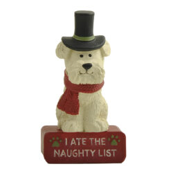 268-14796 FURRY & BRIGHT ATE THE NAUGHTY LIST PUPPY BLOCK