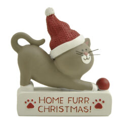 268-14799 FURRY & BRIGHT HOME FURR CHRISTMAS CAT BLOCK