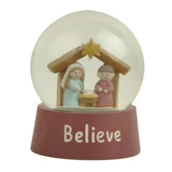 268-14833 CHRISTMAS BLESSINGS BELIEVE NATIVITY SNOW GLOBE