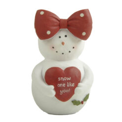 268-14835 Girl snowman w bow & heart-snow one like you!