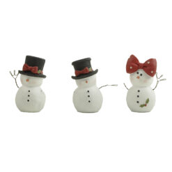 268-14883 CHRISTMAS BOWS MINI SNOWMEN SET/3