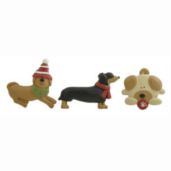 268-14899 S/3 Christmas dogs fridge magnets