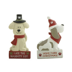 268-14900 S/2 Christmas dogs on base fridge magnets