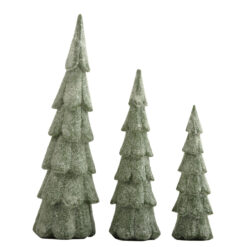 268-72597 CHRISTMAS TRADITIONS SET OF 3  FROSTED CHRISTMAS TREES